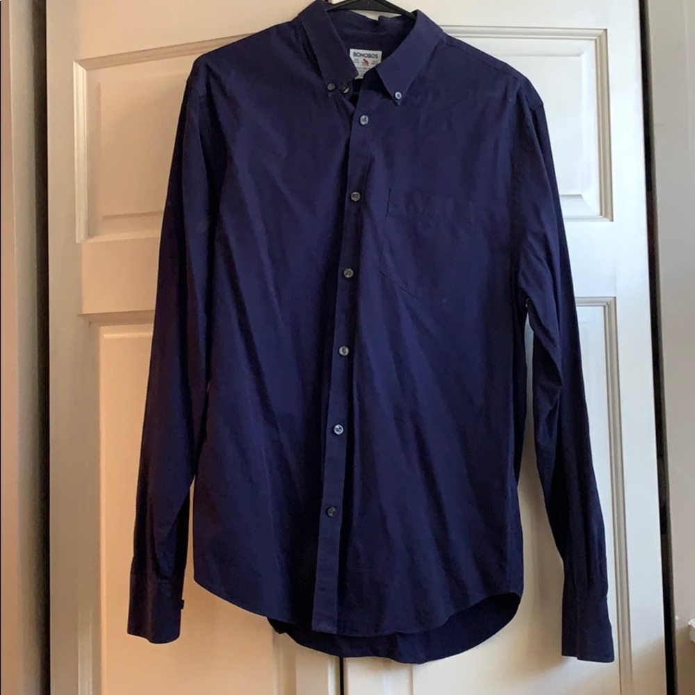 Men’s Bonobos Solid Navy Button Down